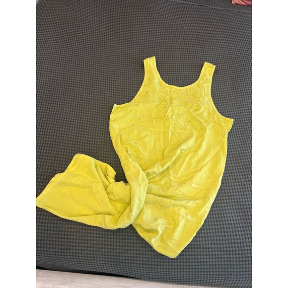 Vintage Froxx Lime Green y2k 90s USA Floral Embroidered Maxi Dress Size L - Picture 2 of 10